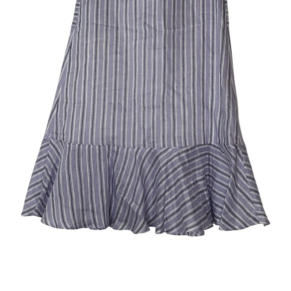 Sandro Midi Skirt Womens Size‎ 34 Linen Blend Ruffle Cóctel Designer Lined New - Picture 14 of 16